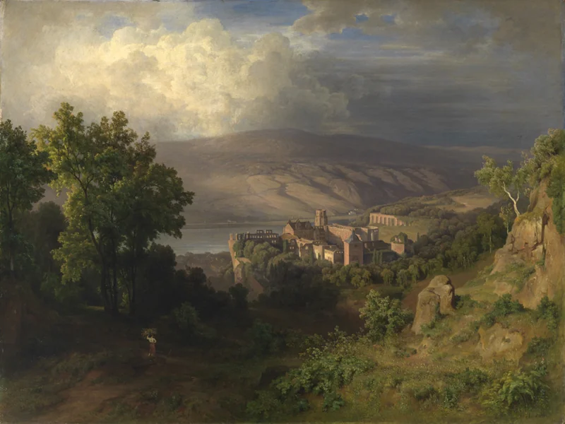1820-Bernhard Fries - Veduta di Heidelberg